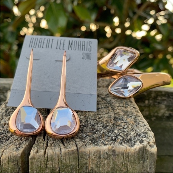 Robert Lee Morris Jeweled Bracelet Earring Set NWT - Picture 1 of 5